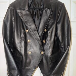 Elegant Black Double-Breasted Women's Blazer